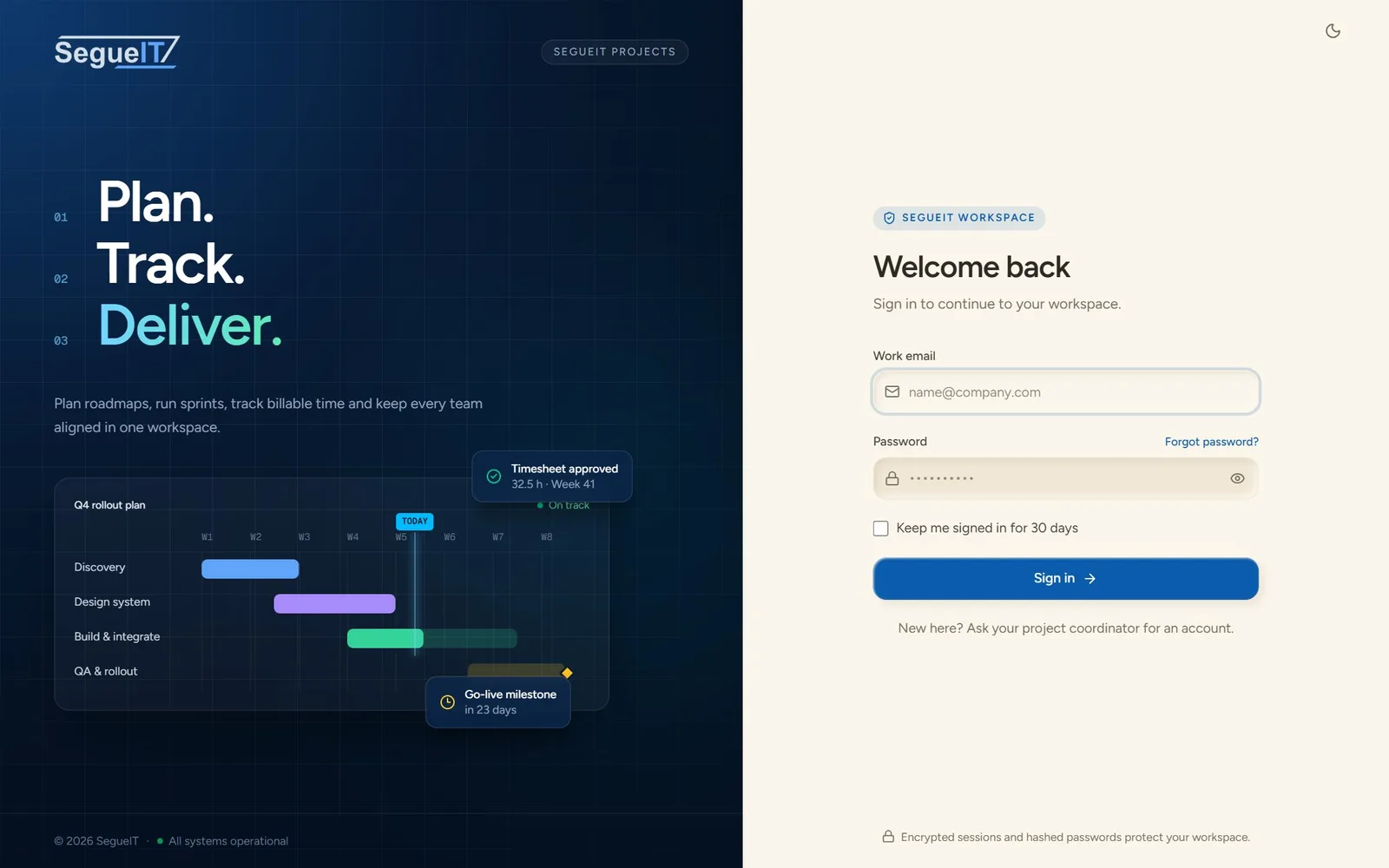 Screenshot of SegueIT Projects